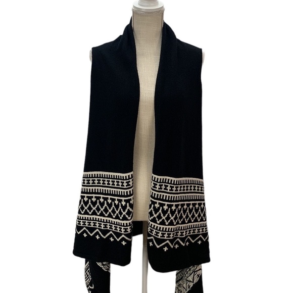 Lauren Ralph Lauren Wool Blend Draped Open Front Sleeveless Cardigan Vest S/M - Picture 1 of 11